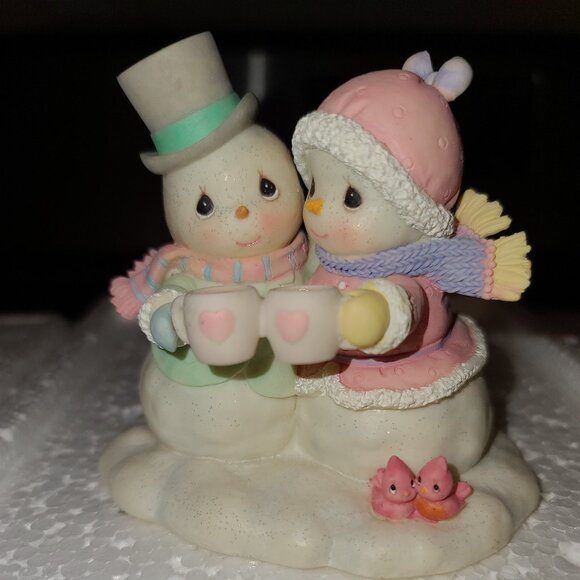 Precious Moments Snowman Couple - Picture 1 of 8
